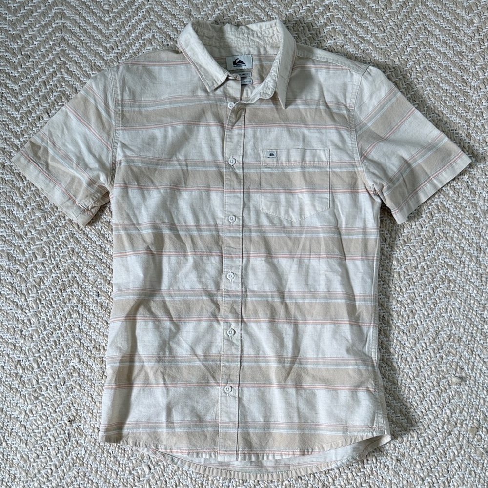 Quiksilver Men's Striped Button Down Shirt